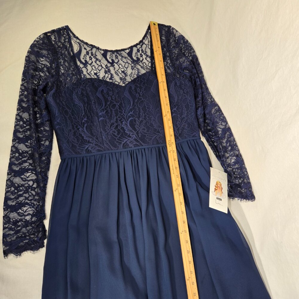 HAYLEY PAIGE Victorian ROMANTIC-GOTHIC Whimsigoth NAVY Formal Dress Size 14 NEW! - Picture 14 of 17
